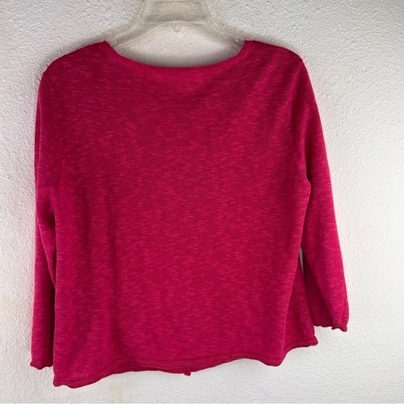EILEEN FISHER Pink cardigan, V-neck with double button closure. 2 pockets - Picture 2 of 8